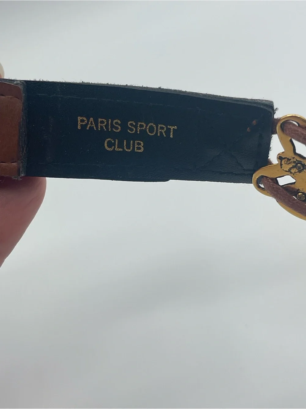 Vintage Paris Sport Club Gold Tone Floral Medallion Chain Belt - Size Small